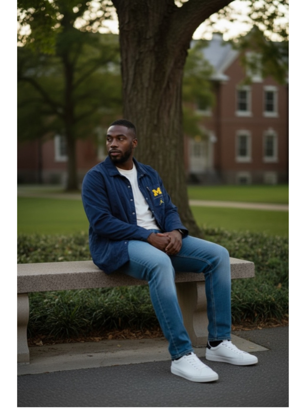 Michael Jordan Michigan Wolverines Jacket XL Navy